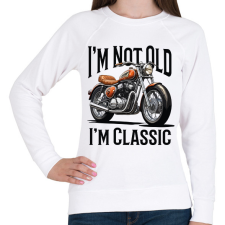 PRINTFASHION Nem  vagyok öreg, csak klasszikus - Női pulóver - Fehér női pulóver, kardigán