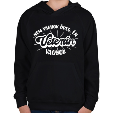 PRINTFASHION Nem vagyok öreg, én VETERÁN vagyok - Gyerek kapucnis pulóver - Fekete gyerek pulóver, kardigán