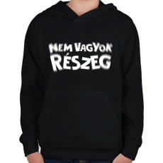 PRINTFASHION nem vagyok részeg - Gyerek kapucnis pulóver - Fekete