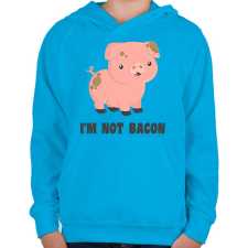 PRINTFASHION Nem vagyok szalonna - Gyerek kapucnis pulóver - Azúrkék gyerek pulóver, kardigán