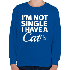 PRINTFASHION Nem vagyok szingli, van egy macskám - Gyerek pulóver - Királykék gyerek pulóver, kardigán