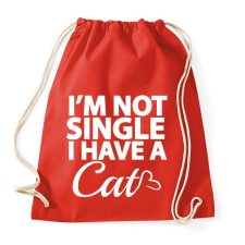PRINTFASHION Nem vagyok szingli, van egy macskám - Sportzsák, Tornazsák - Piros tornazsák