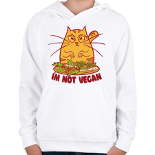 PRINTFASHION Nem vagyok vegán - Gyerek kapucnis pulóver - Fehér gyerek pulóver, kardigán