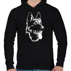 PRINTFASHION német juhász  - Férfi kapucnis pulóver - Fekete