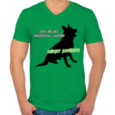 PRINTFASHION Német juhász - Férfi V-nyakú póló - Zöld férfi póló