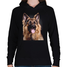 PRINTFASHION Német juhász  - Női kapucnis pulóver - Fekete