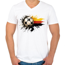 PRINTFASHION Német szurkoló - Férfi V-nyakú póló - Fehér