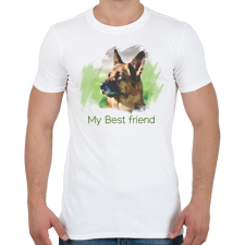 PRINTFASHION németjuhász - Férfi póló - Fehér férfi póló