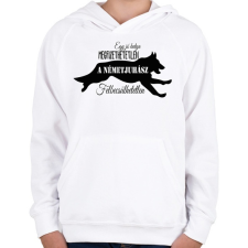 PRINTFASHION németjuhász - Gyerek kapucnis pulóver - Fehér gyerek pulóver, kardigán