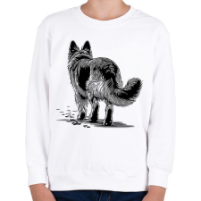 PRINTFASHION Németjuhász / Kutya / Kutyás rajz - Gyerek pulóver - Fehér gyerek pulóver, kardigán