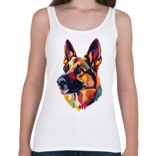 PRINTFASHION Németjuhász Portré - Női atléta - Fehér női trikó