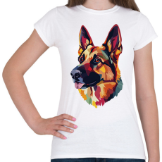PRINTFASHION Németjuhász Portré - Női póló - Fehér