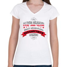 PRINTFASHION Nemsokára fantasztikus leszek - Női V-nyakú póló - Fehér