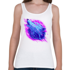 PRINTFASHION Neon farkas - Női atléta - Fehér női trikó