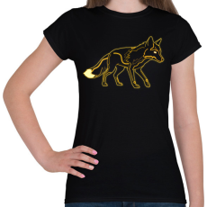 PRINTFASHION Neon Fox - Női póló - Fekete