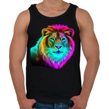 PRINTFASHION Neon oroszlán  - Férfi atléta - Fekete atléta, trikó