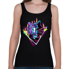 PRINTFASHION Neon tigris - Női atléta - Fekete női trikó