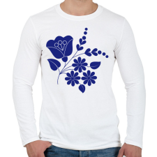 PRINTFASHION Népművészeti minta - Férfi hosszú ujjú póló - Fehér férfi póló