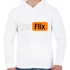 PRINTFASHION netflix - Férfi kapucnis pulóver - Fehér