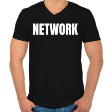 PRINTFASHION NETWORK - Férfi V-nyakú póló - Fekete férfi póló