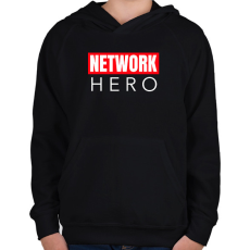 PRINTFASHION NETWORK HERO - Gyerek kapucnis pulóver - Fekete