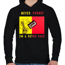 PRINTFASHION never forget2 - Férfi kapucnis pulóver - Fekete