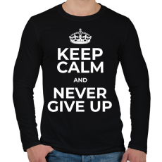 PRINTFASHION NEVER GIVE UP 2 - Férfi hosszú ujjú póló - Fekete
