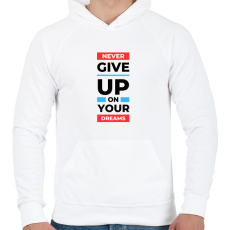 PRINTFASHION Never give up - Férfi kapucnis pulóver - Fehér