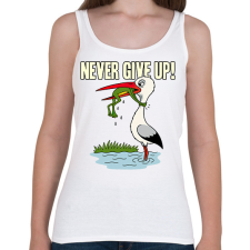 PRINTFASHION Never Give Up! - Női atléta - Fehér női trikó