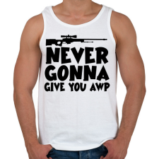 PRINTFASHION NEVER GONNA GIVE YOU AWP - Férfi atléta - Fehér atléta, trikó