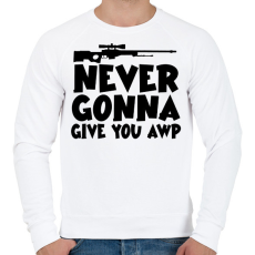 PRINTFASHION NEVER GONNA GIVE YOU AWP - Férfi pulóver - Fehér