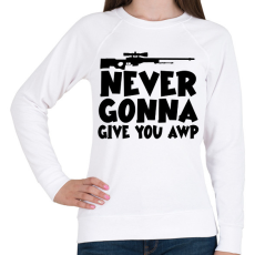 PRINTFASHION NEVER GONNA GIVE YOU AWP - Női pulóver - Fehér