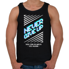 PRINTFASHION nevergiveup - Férfi atléta - Fekete atléta, trikó