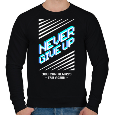 PRINTFASHION nevergiveup - Férfi pulóver - Fekete