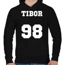 PRINTFASHION Neves mez - Egyedi névvel és számmal - Férfi kapucnis pulóver - Fekete férfi pulóver, kardigán