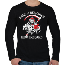 PRINTFASHION New england - Férfi hosszú ujjú póló - Fekete