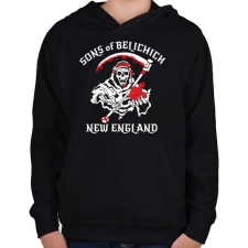 PRINTFASHION New england - Gyerek kapucnis pulóver - Fekete gyerek pulóver, kardigán