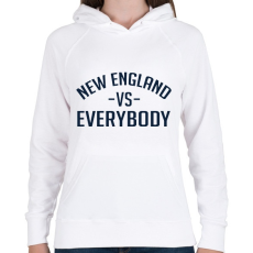 PRINTFASHION New England - Női kapucnis pulóver - Fehér