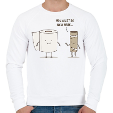 PRINTFASHION New here... - Férfi pulóver - Fehér férfi pulóver, kardigán