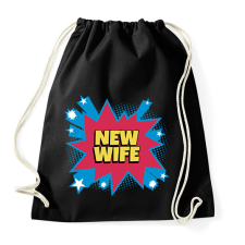 PRINTFASHION NEW WIFE - Sportzsák, Tornazsák - Fekete tornazsák