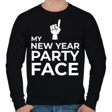 PRINTFASHION NEW YEAR PARTY FACE - Férfi pulóver - Fekete