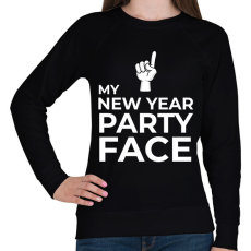 PRINTFASHION NEW YEAR PARTY FACE - Női pulóver - Fekete