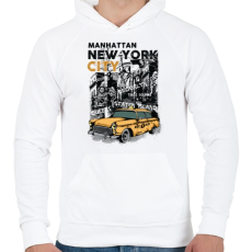 PRINTFASHION New York City - Férfi kapucnis pulóver - Fehér