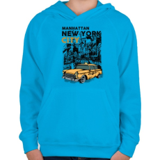 PRINTFASHION New York City - Gyerek kapucnis pulóver - Azúrkék