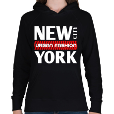 PRINTFASHION New York City  - Női kapucnis pulóver - Fekete