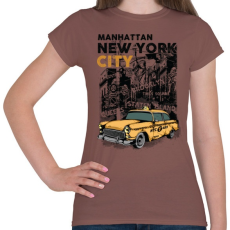 PRINTFASHION New York City - Női póló - Mogyoróbarna
