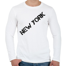 PRINTFASHION New York - Férfi hosszú ujjú póló - Fehér férfi póló