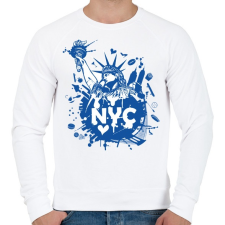 PRINTFASHION New York-i rajz - Férfi pulóver - Fehér férfi pulóver, kardigán