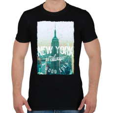 PRINTFASHION New York mindig jó ötlet - Férfi póló - Fekete
