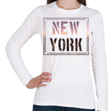 PRINTFASHION NEW York - Női hosszú ujjú póló - Fehér női póló